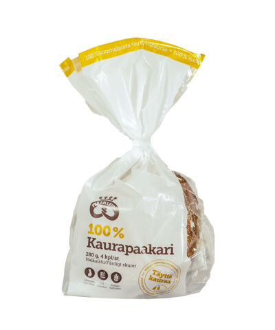 Pekan Leipä 100% Kaurapaakari halk 4kpl 280g
