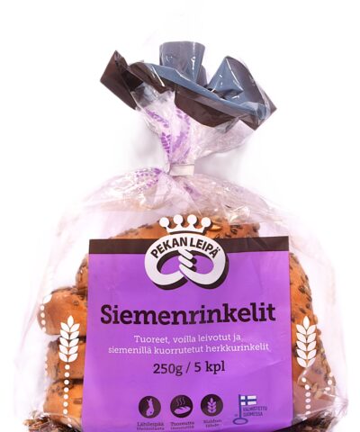 Pekan Leipä Siemenrinkeli 5kpl 250g